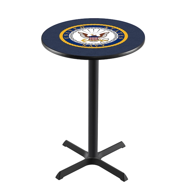 42" Blk Wrinkle U.S. Navy Pub Table